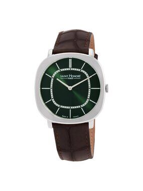 NWT Saint Honore Paris Auteuil Quartz Green Dial Men's Watch